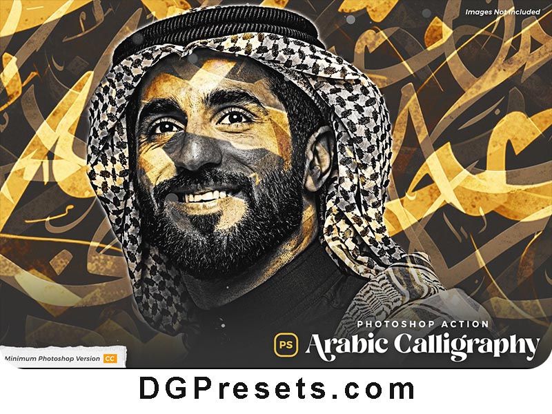 Arabic Calligraphy Photoshop Action Free Presets Preview