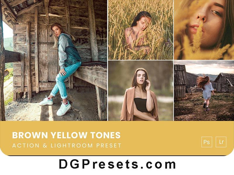 Yellow Brown Tones Photoshop Action and Lightroom Presets Free Download Preview