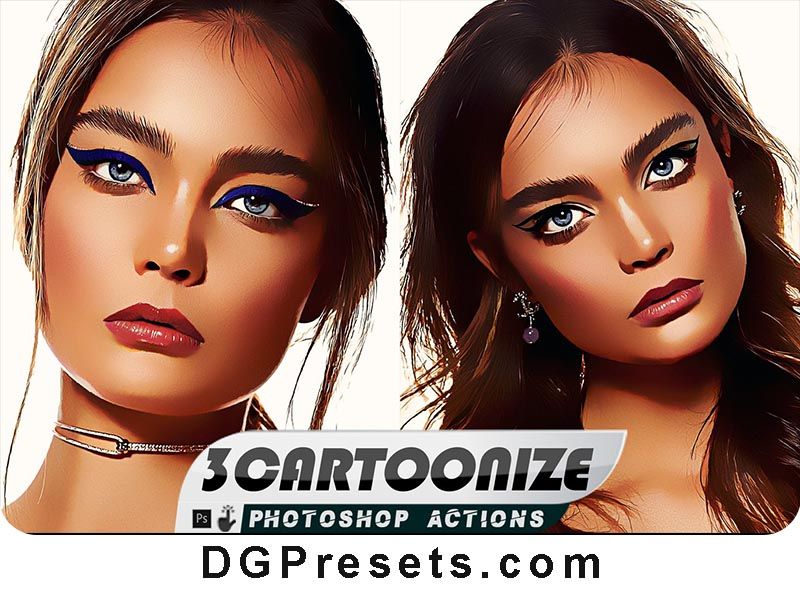 3 Vector Painting Cartoon Photoshop Action Free Download Preview