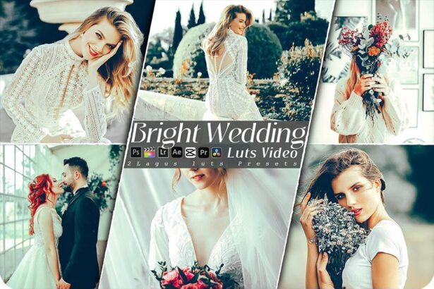 Bright Wedding Lightroom Presets and Premiere Pro LUTs Free Download Preview