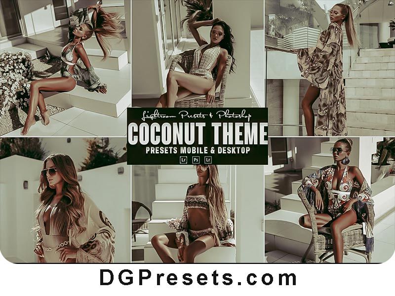 Coconut Theme Photoshop Action and Lightroom Presets Free Download Preview