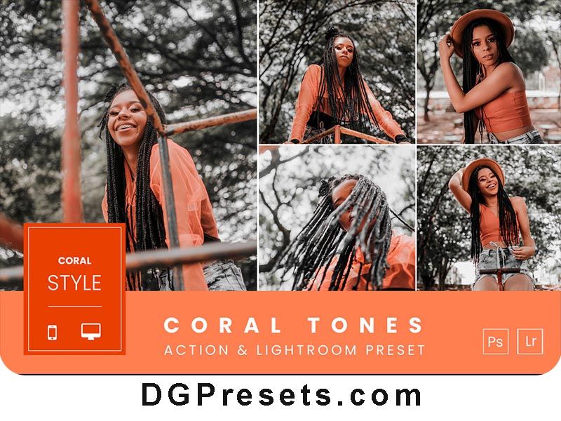 Coral Tones Action and Lightroom Preset Free Download Preview