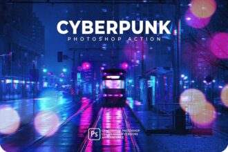 Cyberpunk Photoshop Action Free Download Preview