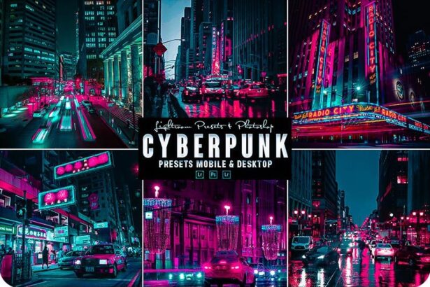 Cyberpunk Photoshop Action and Lightroom Presets Free Download Preview