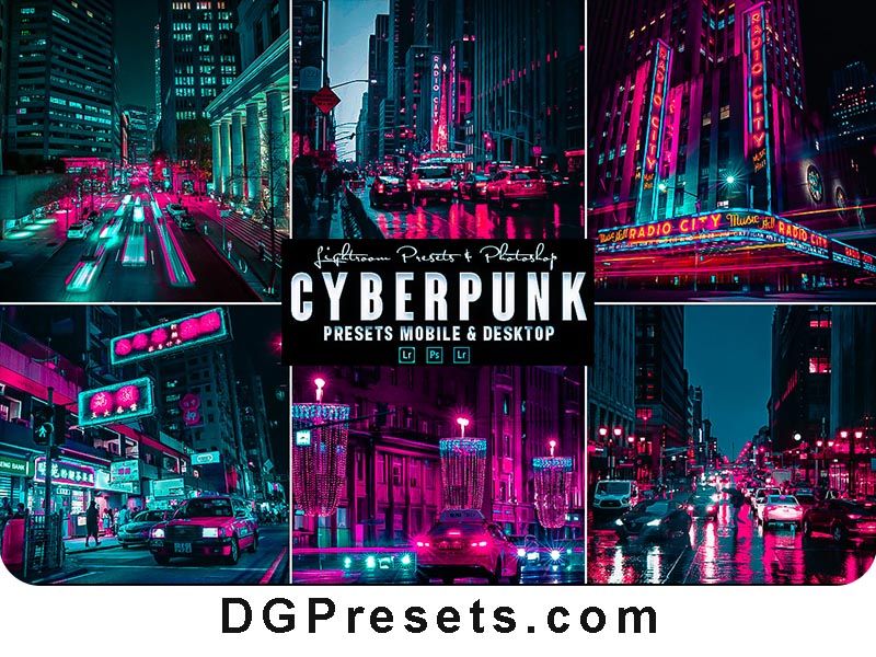 Cyberpunk Photoshop Action and Lightroom Presets Free Download Preview