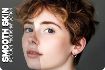 High-Quality Smooth Skin Retouching Photoshop Action Free Download Preview