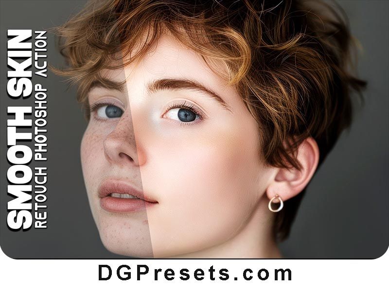 High-Quality Smooth Skin Retouching Photoshop Action Free Download Preview