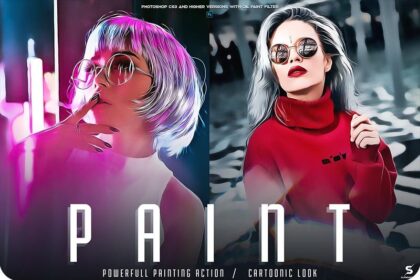 PAINT Photoshop Action Free Presets Download Preview