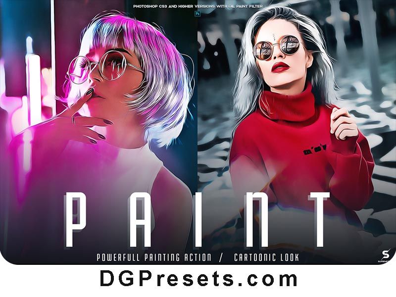 PAINT Photoshop Action Free Presets Download Preview