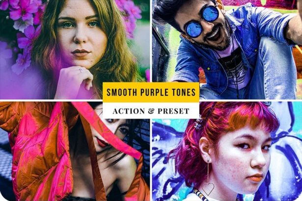 Smooth Purple Tones Photoshop Action and Lightroom Preset Free Download Preview
