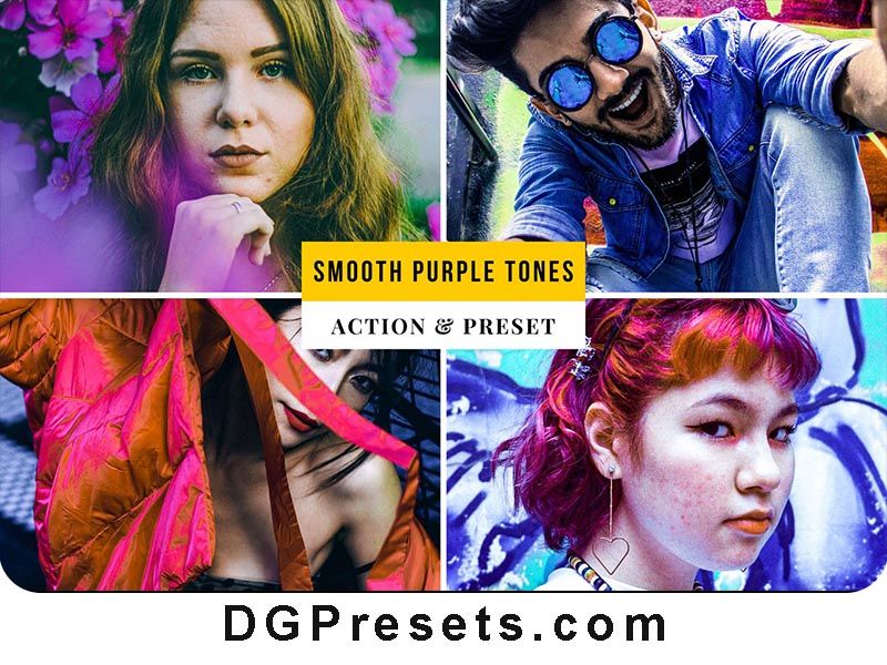 Smooth Purple Tones Photoshop Action and Lightroom Preset Free Download Preview