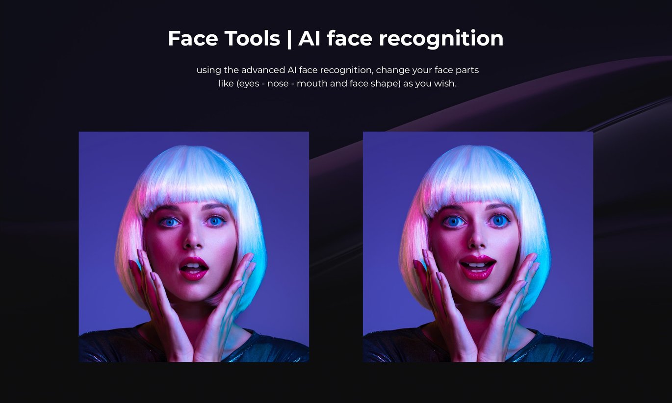 Face tools AI Retouching Modes Photo Lab
